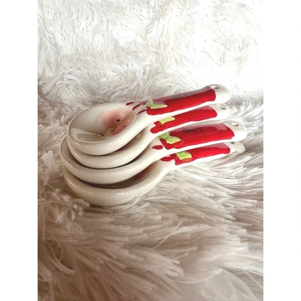Santa Measuring Spoons Holiday Set Christmas Porcelain Decorative Grandmacore